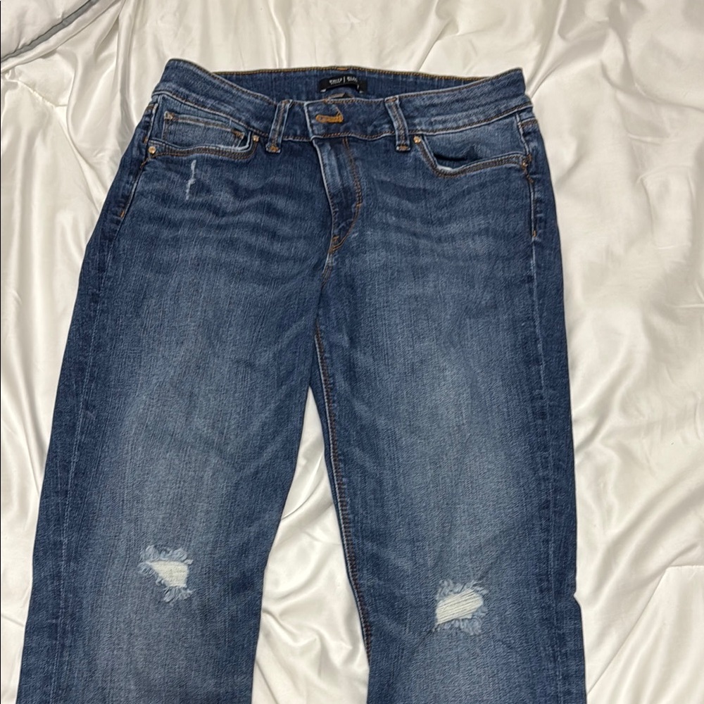 White House Black Market Distressed Blue Skinny Jeans